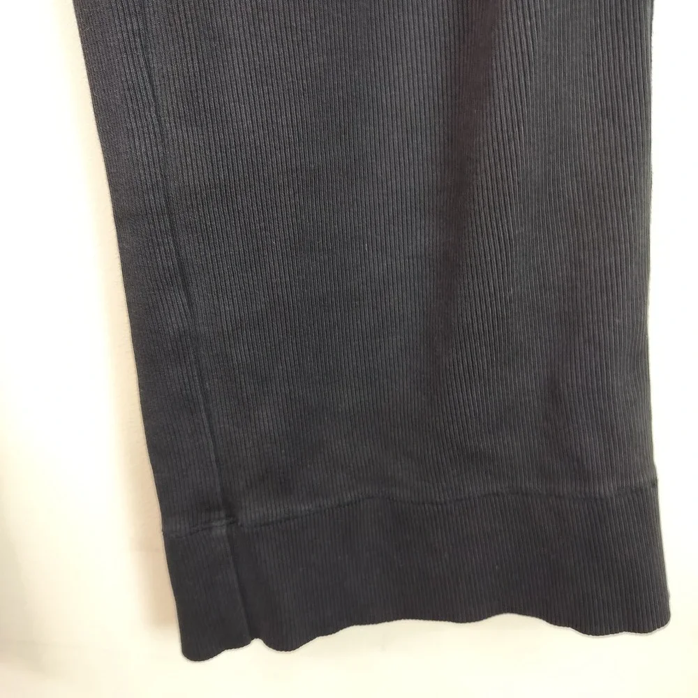 Everlane Ribbed Knit Pants Large Womens Organic Cotton Pull On Lounge Black